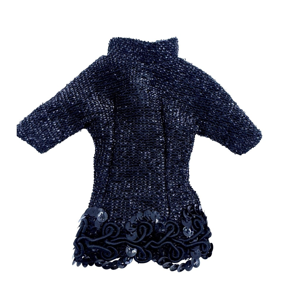 Vintage Sparkly Barbie Black Jacket‎ Kids Sequin Trim Evening Coat